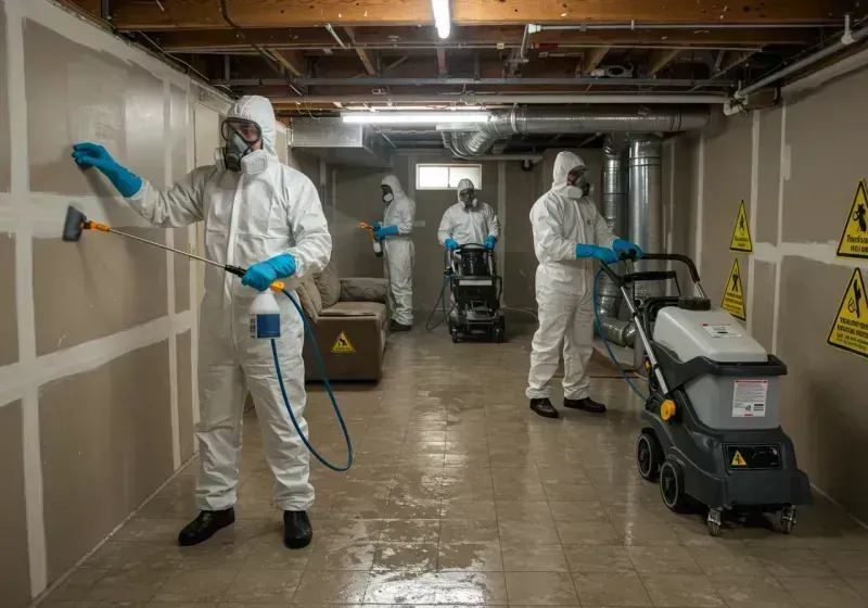 Basement Moisture Removal and Structural Drying process in Kings Bay Base, GA